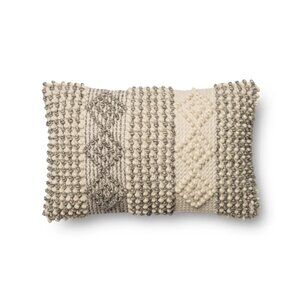 Magnolia Home Grey/Ivory Throw Pillow